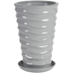 Doniczka ceramiczna z podstawką irma dunna 50 x 28 cm szary połysk symbol B-3015