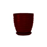 Doniczka ceramiczna z podstawką duna 15 x 14 cm bordowy połysk symbol 3010
