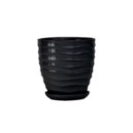 Doniczka ceramiczna z podstawką duna 18 x 17 cm czarny połysk symbol 3011