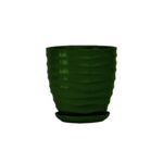 Doniczka ceramiczna z podstawką duna 15 x 14 cm zielony połysk symbol 3010