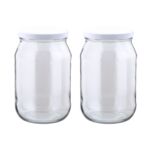 Komplet 2 słoików z zakrętkami 24,5 cm 1,7 l