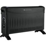 Grzejnik konwektorowy z nadmuchem 2000 W 51,5 x 17 x 32,5 cm czarny