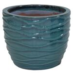Donica Glazed Hori Wave Moss Green 19 cm turkusowy