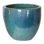 Donica Glazed Egg Pot Celadon 48 cm turkusowy