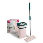 Mop płaski Handy 31 x 12 cm z trzonkiem teleskopowym 120 cm z wiadrem 6 l