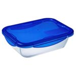 Naczynie żaroodporne Cook&Go prostokątne z plastikową hermetyczną pokrywką 0,8 l