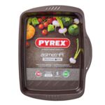 Prostokątna metalowa blacha Asimetria do pieczenia 35 x 27 cm brązowy