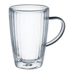 Zestaw 2 szklanek Curly termicznych z uchwytem 450 ml transparentny AMBITION