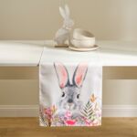 Bieżnik dekoracyjny Bunny Rabbit 35 x 180 cm biały