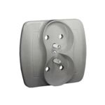 Gniazdo podwójne z uziemieniem akord AGZ2/26 aluminium
