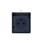 Gniazdo hermetyczne pojedyncze z uziemieniem GH-1 biały dymna klapka