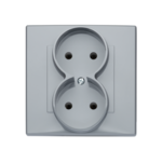 Gniazdo podwójne bez uziemienia milano popiel