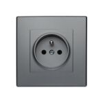Gniazdo pojedyncze z uziemieniem milano inox