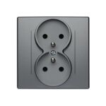 Gniazdo podwójne z uziemieniem milano inox