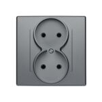 Gniazdo podwójne bez uziemienia milano inox