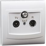 Gniazdo RTV-SAT satelitarne GPA-VS białe vega