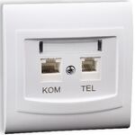 Gniazdo komputerowo-telefoniczne GPKT-1V/F FOREX biały vega