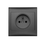 Gniazdo pojedyncze z uziemieniem GP-1VZ grafit vega