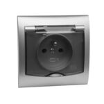 Gniazdo pojedyncze hermetyczne z uziemieniem GPH-1VZ satyna vega