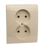 Gniazdo podwójne bez uziemienia GP-2V beż vega