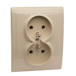 Gniazdo podwójne z uziemieniem GP-2VZ beż vega