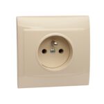 Gniazdo pojedyncze z uziemieniem GP-1VZ beż vega