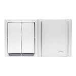 Łącznik podwójny natynkowy IP54 + gniazdo pojedyncze natynkowe IP54 biały bravo