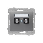 Gniazdo podwójne typu F bez ramki grafit mat sigma