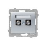 Gniazdo podwójne typu F bez ramki srebrne sigma