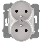 Gniazdo wtyczkowe podwójne z uziemieniem bez ramki rosa GP-2QZ/M