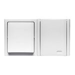 Łącznik pojedynczy natynkowy IP54 + gniazdo pojedyncze natynkowe IP54 biały bravo