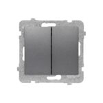 Łącznik świecznikowy podwójny ŁP-2D/m bez ramki grafit mat sigma