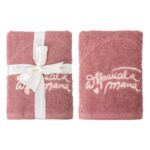 Ręcznik Wspaniała mama 50 x 90 cm ciemnoróżowy