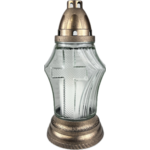 Znicz szklany z krzyżem U-571 9 x 24,5 cm