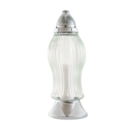 Znicz szklany 490 13 x 35 cm srebrny