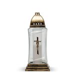 Znicz szklany z aplikacją R-158c-zl 12 x 33 cm złoty