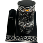 Znicz witraż VIP akryl solar SZKA5S 25 cm czarno-srebrny Ilumini