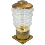 Znicz szklany Tokyo 13 x 17 x 34 cm złoty / czarny / srebrny / biały