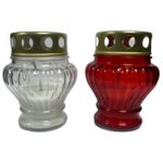 Znicz szklany zalewany mały LL Z-90 czerwony / żółty / bezbarwny