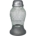 Znicz szklany solarny LA 503 SOL SR 11,5 x 21 cm srebrny