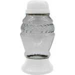 Znicz szklany solarny LA 273 SOL B 10,5 x 20 cm biały