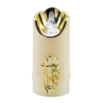 Świeca LED zimny biały LUX 7 x 16 cm biało-złoty CORTINA POLAND