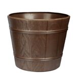 Doniczka drewnopodobna 19 cm brąz