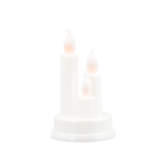 Świecznik 3 LED ciepły biały 8,3 x 14 cm biały CORTINA POLAND