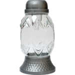 Znicz szklany solarny LA 532 SOL SR 11,5 x 21 cm srebrny