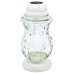 Znicz szklany solarny LA Z407 B 14,5 x 29 cm biały