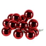 Bombki szklane na drutach połysk 2 cm czerwone 144 szt.