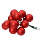 Bombki szklane na drutach mat 2 cm czerwone 144 szt.