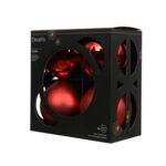 Bombki szklane mix połysk/mat 10 cm czerwony 4 szt.