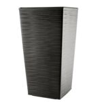 Doniczka FINEZJA dłuto 19 cm grafit metalic